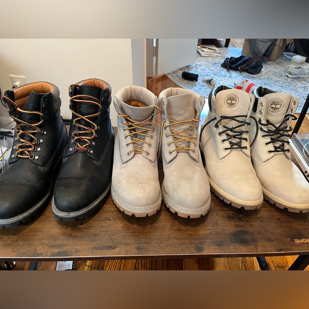 Timberlands, size 13, all in excellent condition.